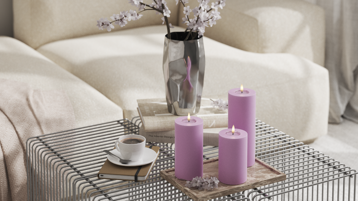 LED de vida real Vela pilar Com design wetlook ™