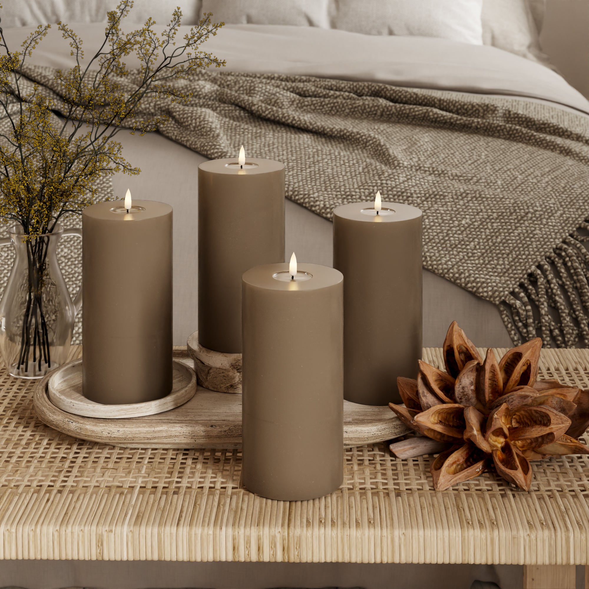 Φώτα μπλοκ LED Ø 10 x 20 cm Καραμέλα - 4 τεμ.