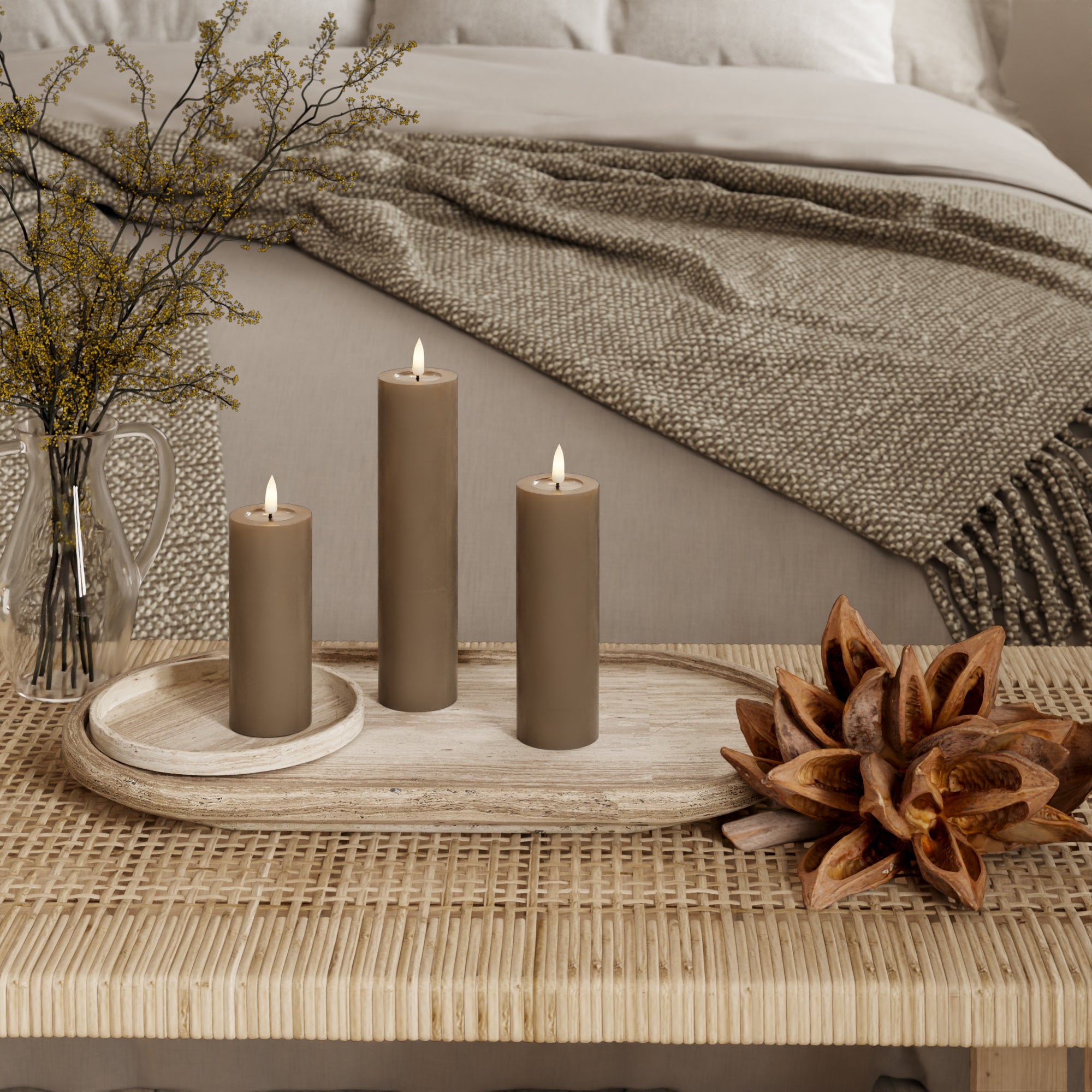 LED μπλοκ φως - Ø 5 x 12.5 + 15 + 20 cm Καραμέλα