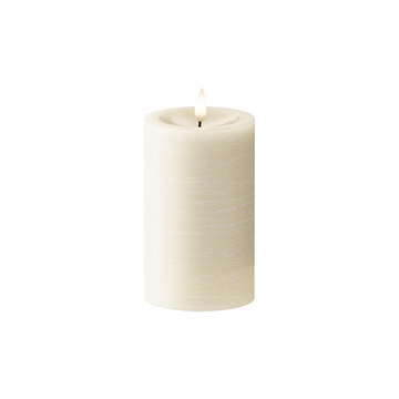 LED Blokklys Ø 7,5 x 12,5 cm Krem