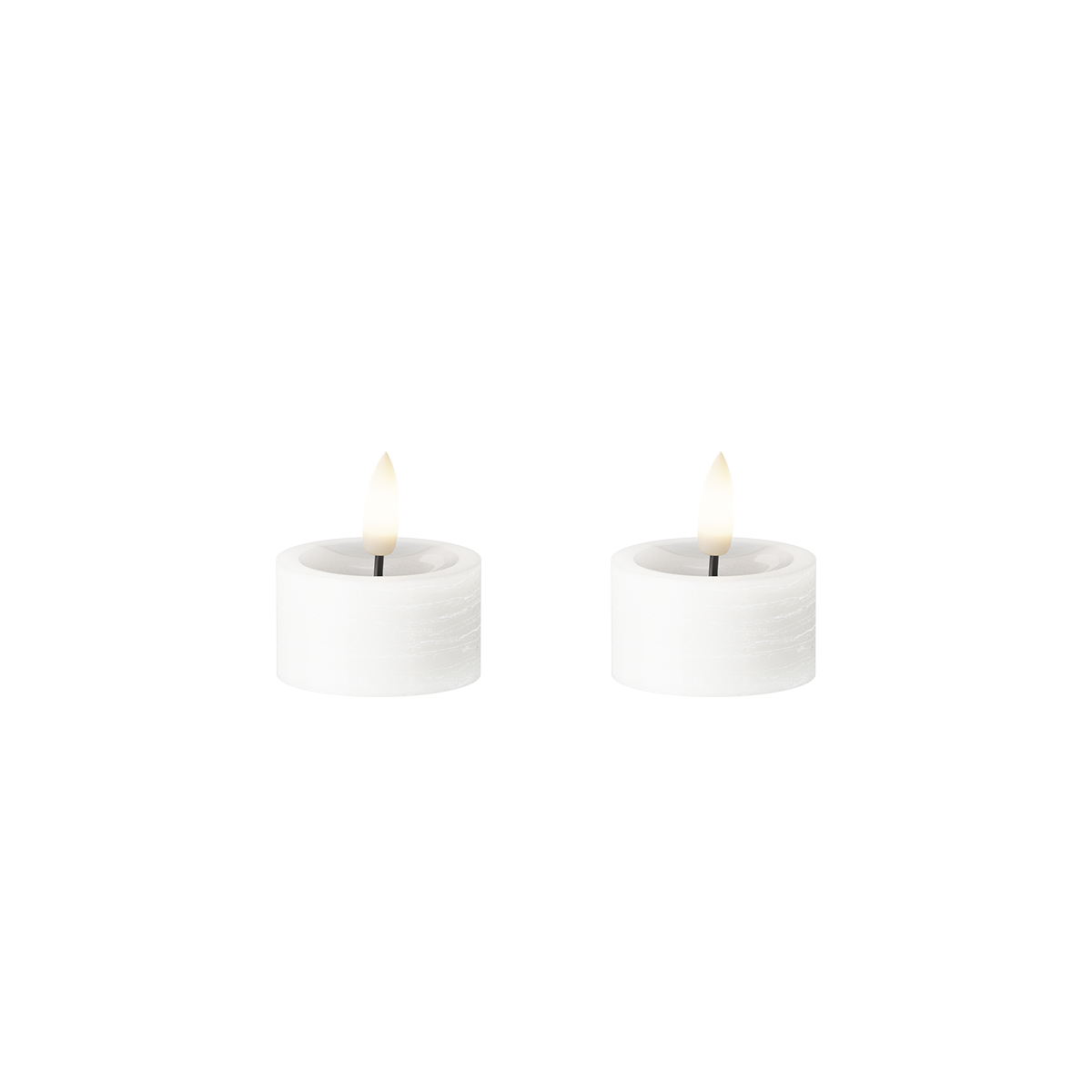 LED Värmeljus 2 st, Ø 4,5 x 2,5 cm Vit