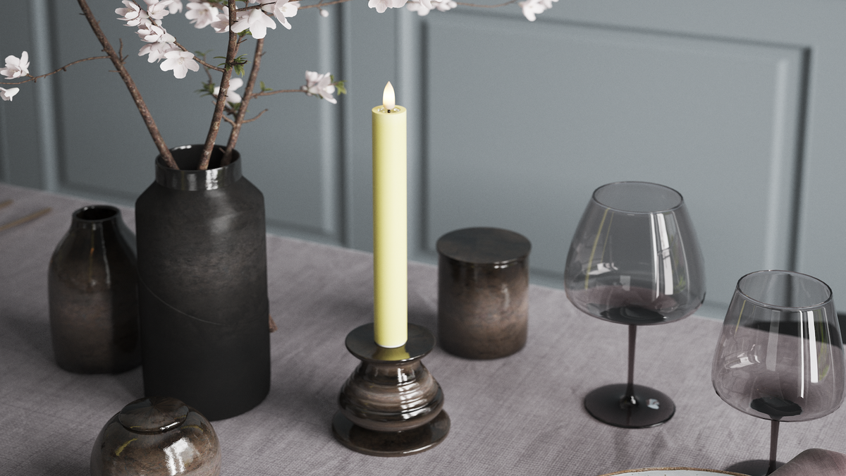 LED Kronlys med naturtro LED flamme