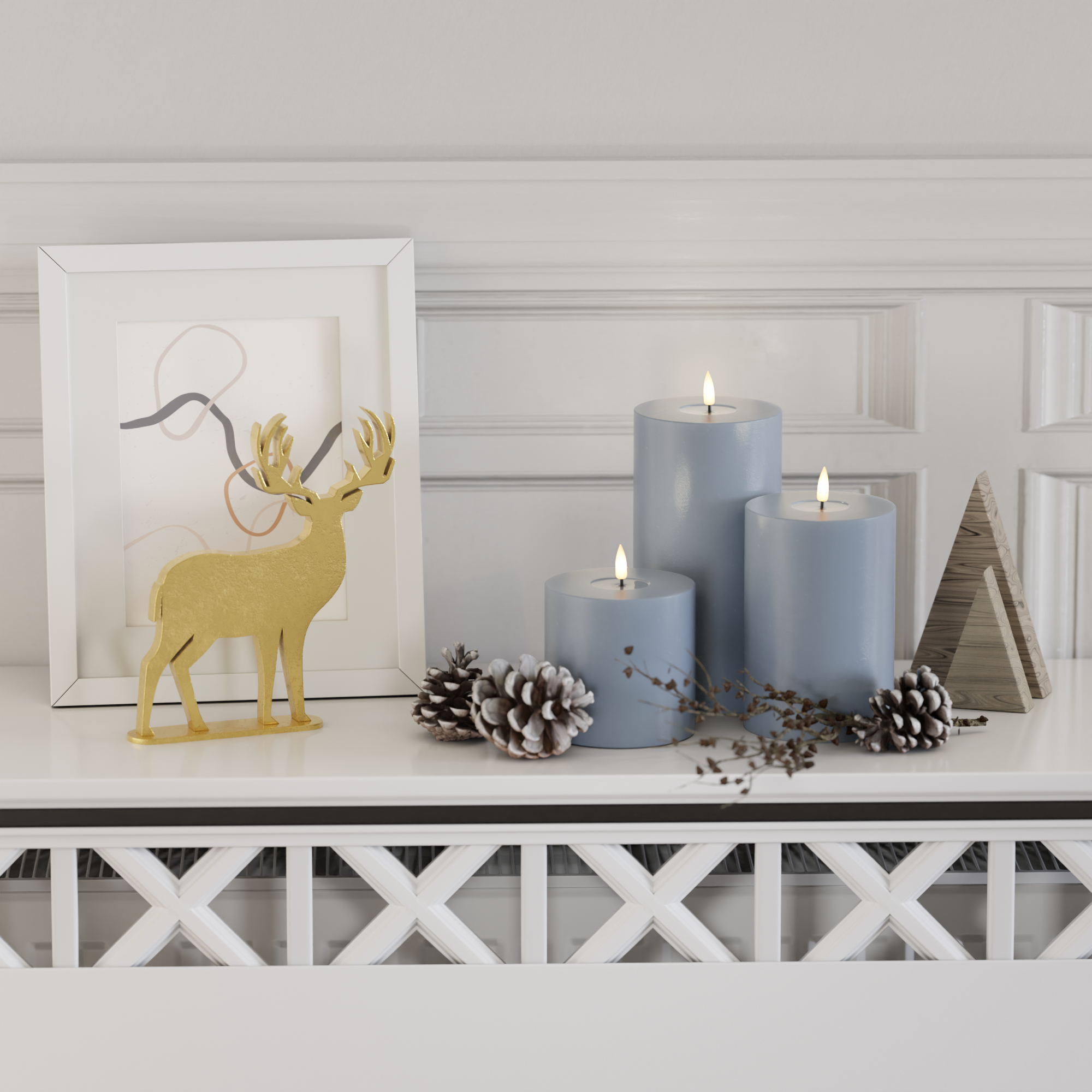 Deluxe Homeart Isblå blokklyspakke 10 x 10, 15, 20 2