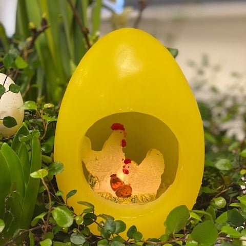 Påskeegg åpent i gult Deluxe Homeart 1