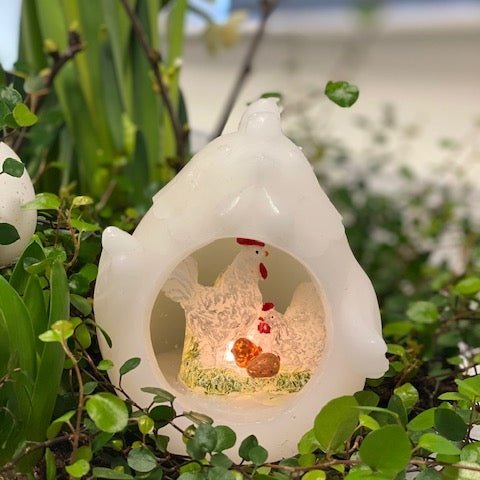 Πασχαλινή κότα ανοιχτή Λευκό Deluxe Homeart 1