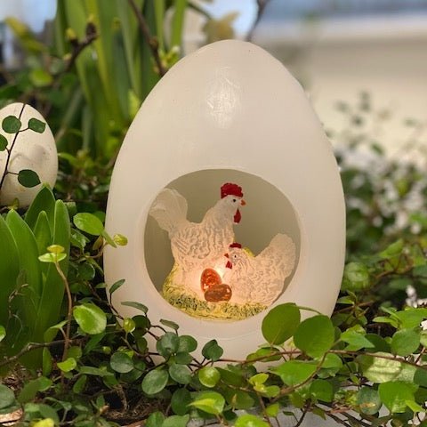 Ovo de Páscoa aberto em Branco Deluxe Homeart 1