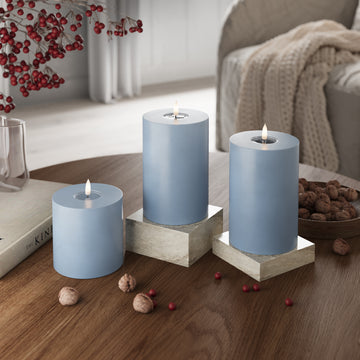 LED -ploki tuli Ø 10 x 10 + 15 + 20 cm Jääsinine