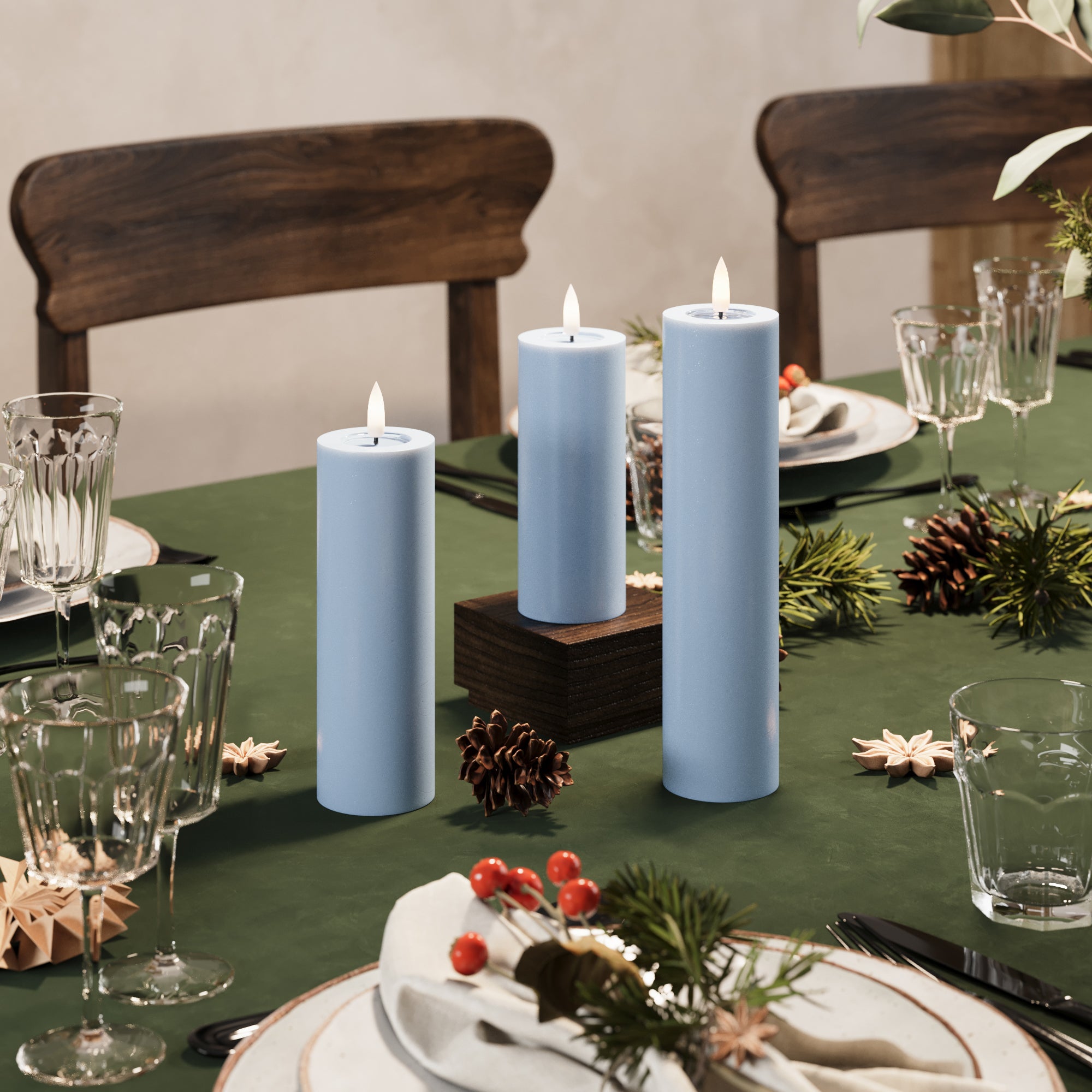 Φωτιστικό μπλοκ LED Ø 5 x 12,5 cm Παγωμένο μπλε - 4 τεμ