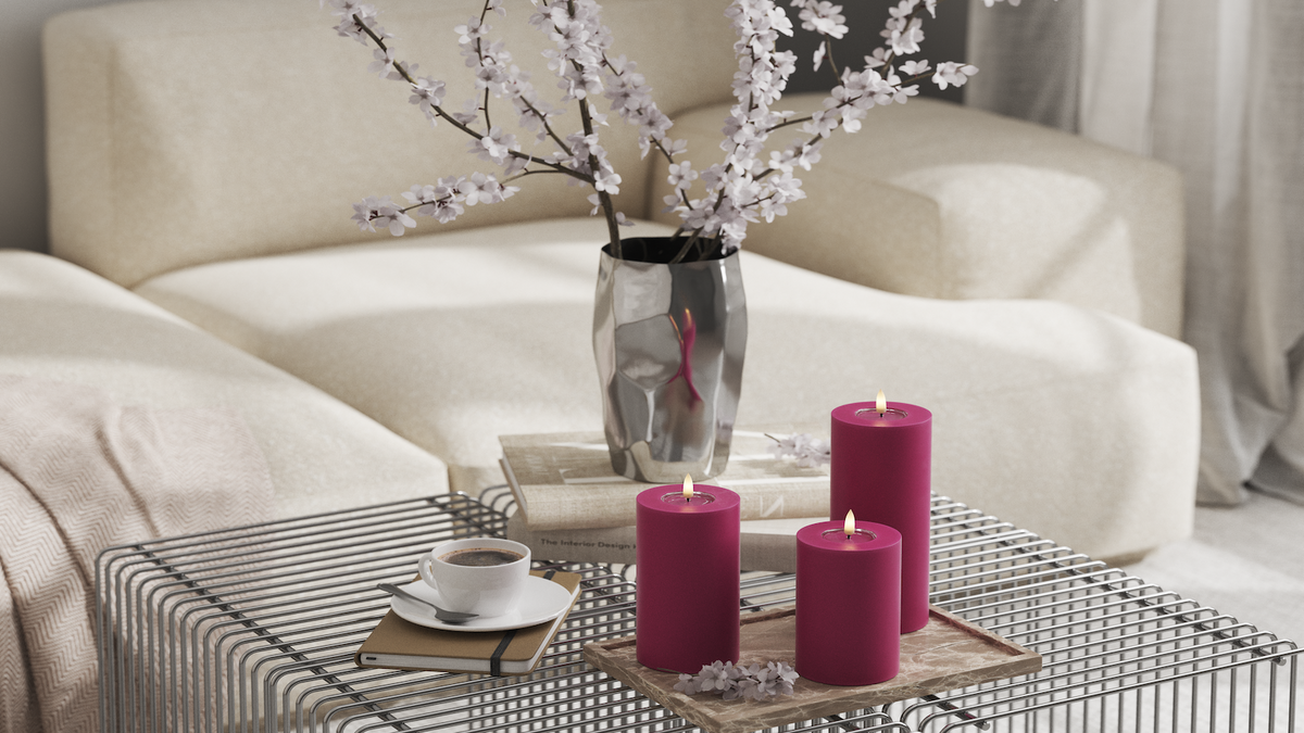 LED Blockljus Med naturtro LED flamma