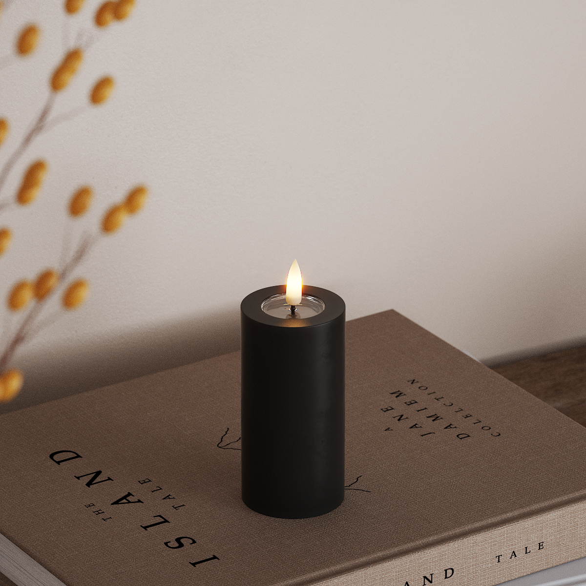 Deluxe Homeart Φωτιστικό μπλοκ LED Ø 5 x 10 cm Μαύρο Φως μπλοκ LED 3