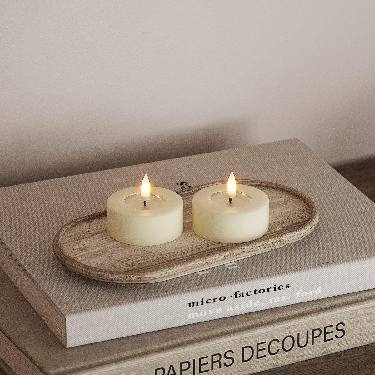 Deluxe Homeart LED Jumbo Värmeljus 2 stycken Large Kräm LED jumbo Värmeljus 3