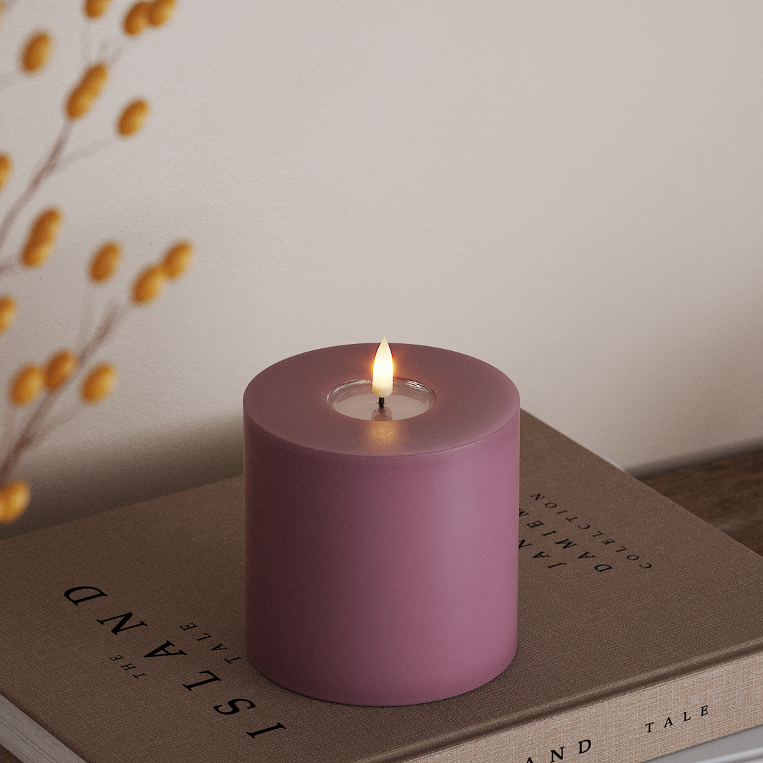 Deluxe Homeart LED blokové světlo Ø 10 x 10 cm Světle fialová LED blokové světlo 4