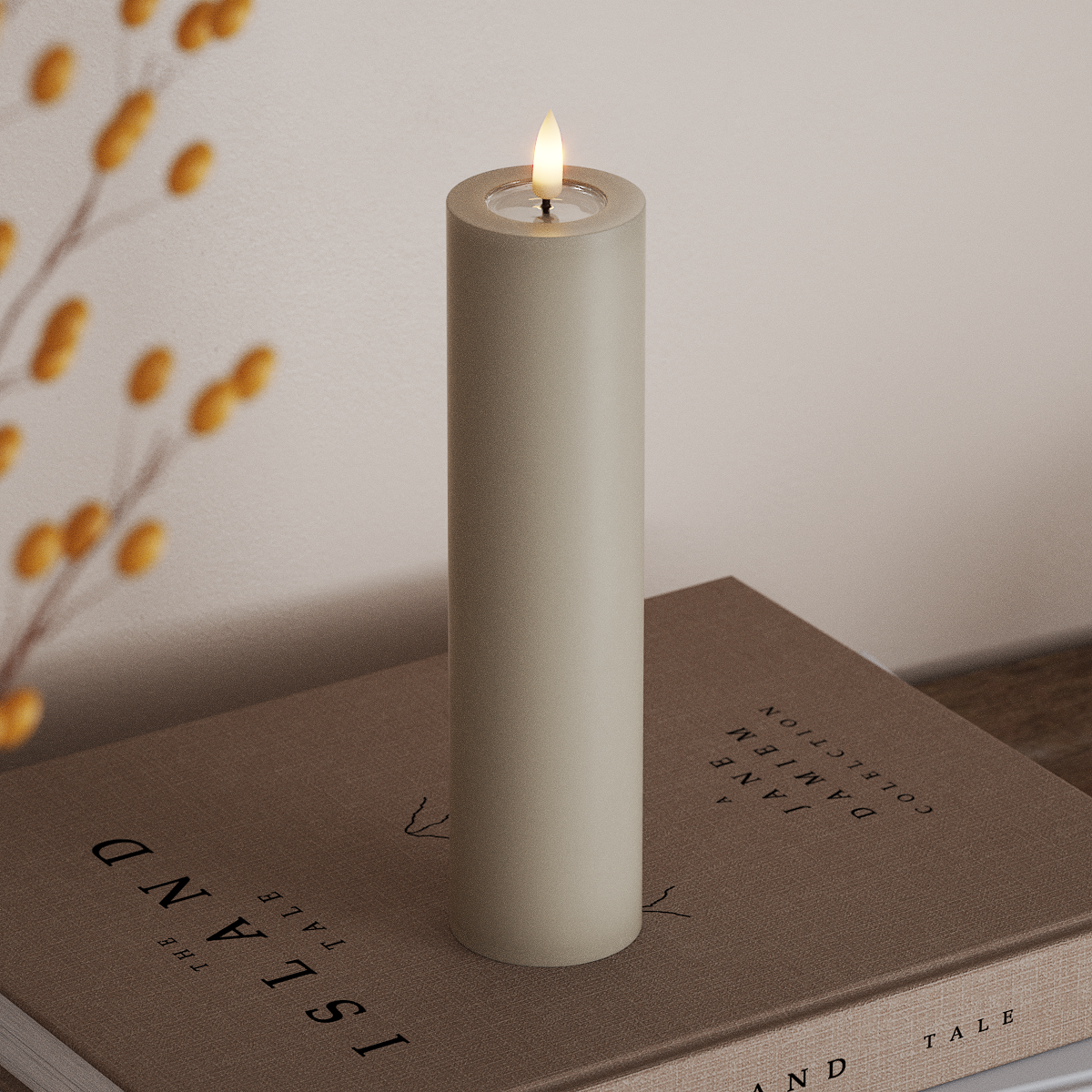 Deluxe Homeart LEDs Vela pilar Ø5x20cm Areia LEDs Vela pilar 3