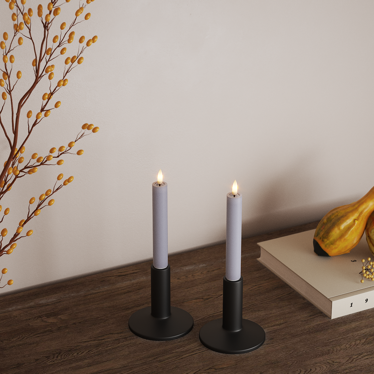 Deluxe Homeart LED φωτιστικό κορώνας 2 τμχ, Ø 2 x 15 cm Ξεθωριασμένο μπλε Φως κορώνας LED 3