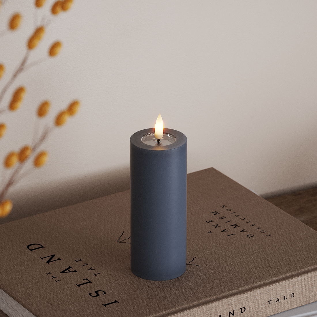 Deluxe Homeart LED blokové světlo Ø 5 x 12,5 cm Ledově modrá LED blokové světlo 4