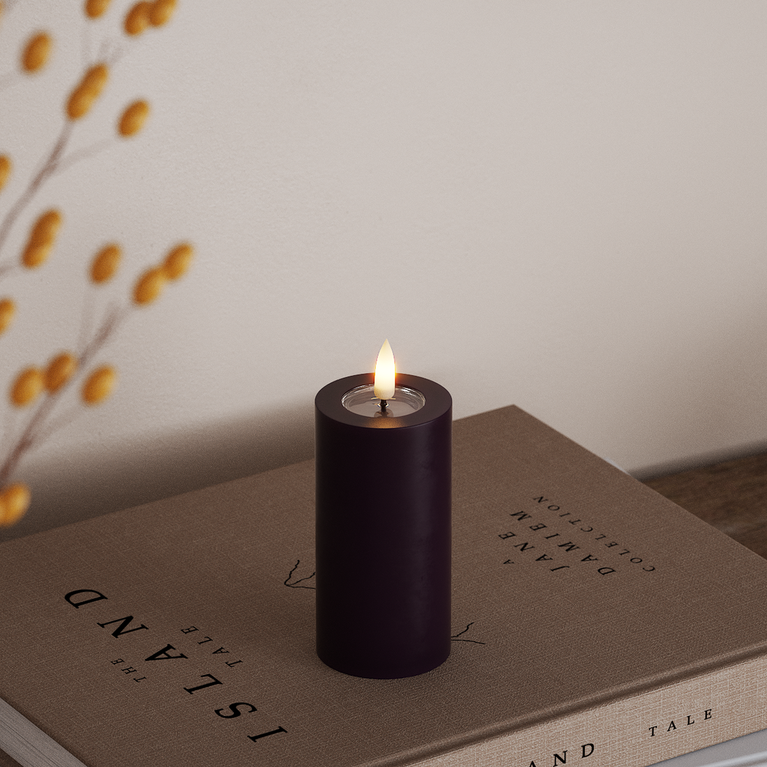 Deluxe Homeart LED blokové světlo Ø 5 x 10 cm Tmavě fialová LED blokové světlo 4