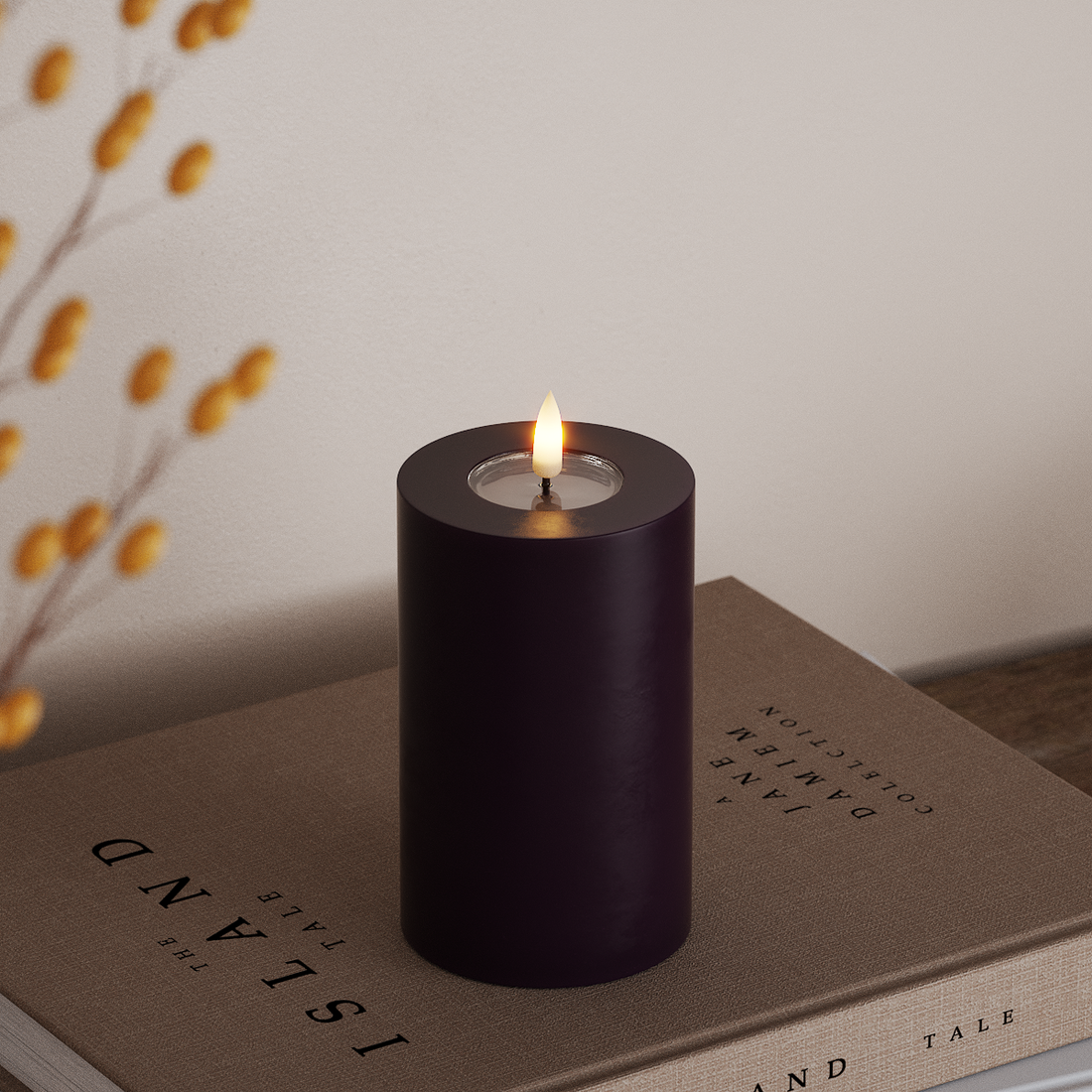 Deluxe Homeart LED blokové světlo Ø 7,5 x 12,5 cm Tmavě fialová LED blokové světlo 4