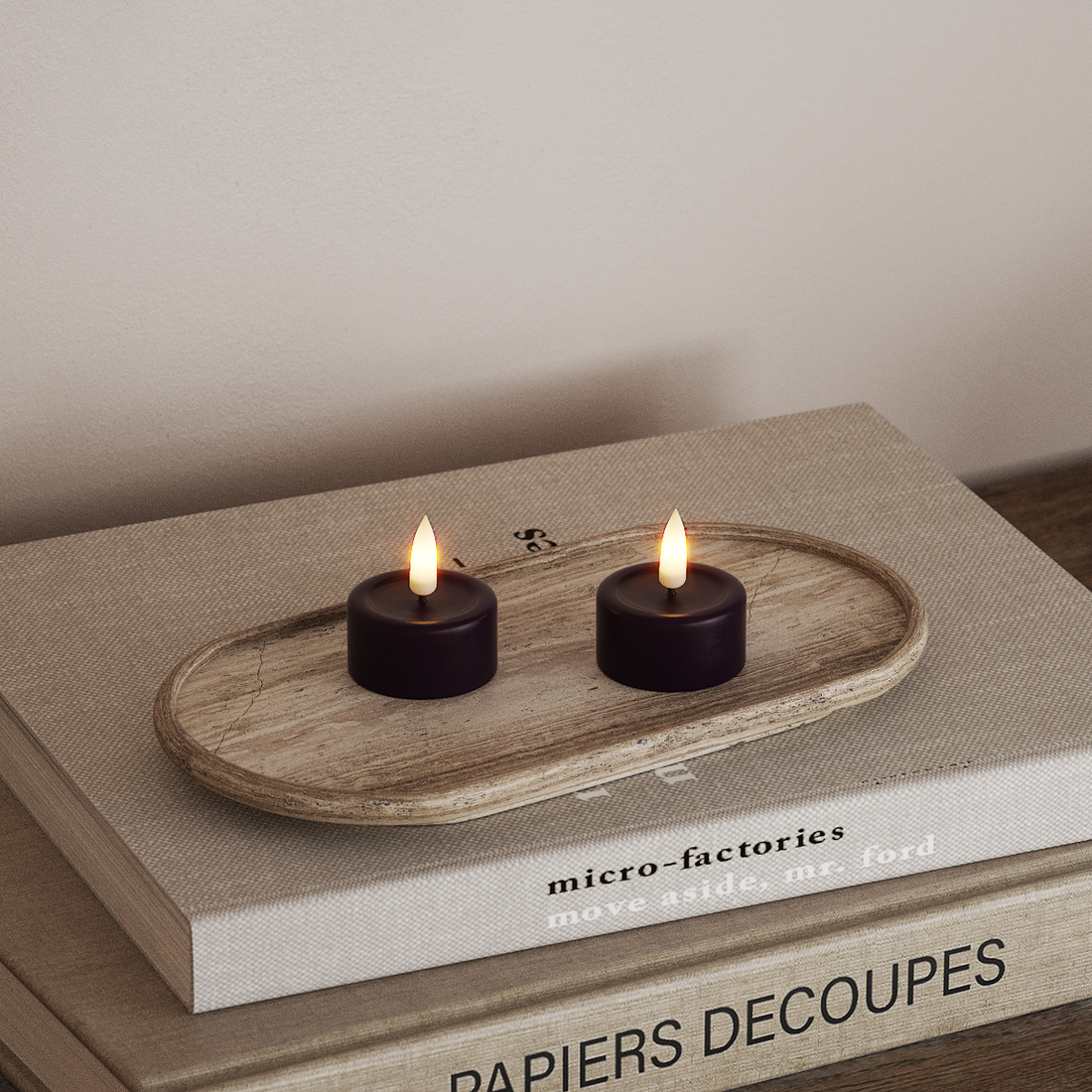 Deluxe Homeart LED čajová svíčka 2ks. Tmavě fialová LED čajová svíčka 4