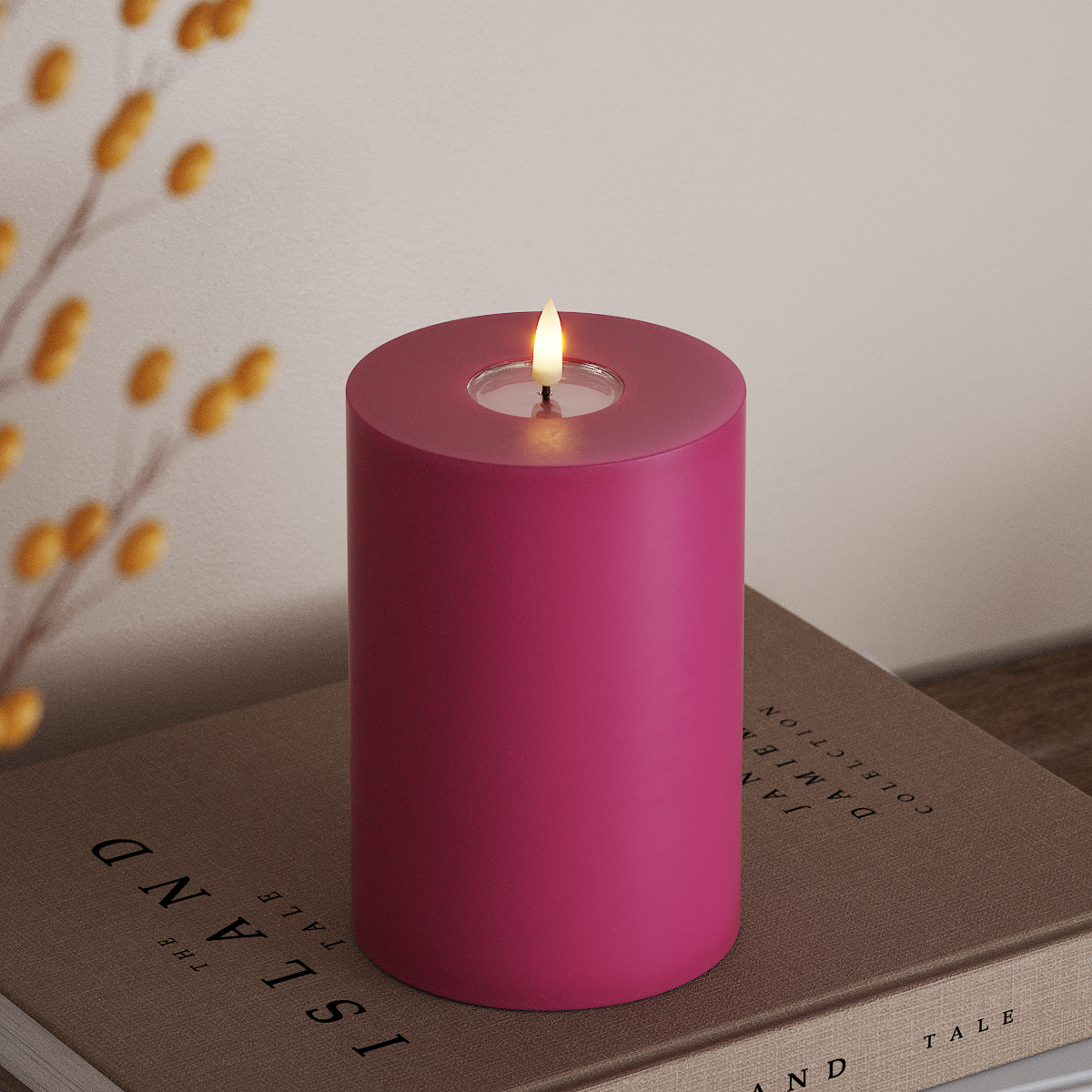 Deluxe Homeart LED Blokklys Ø 10 x 15 cm Magenta LED blokklys 3