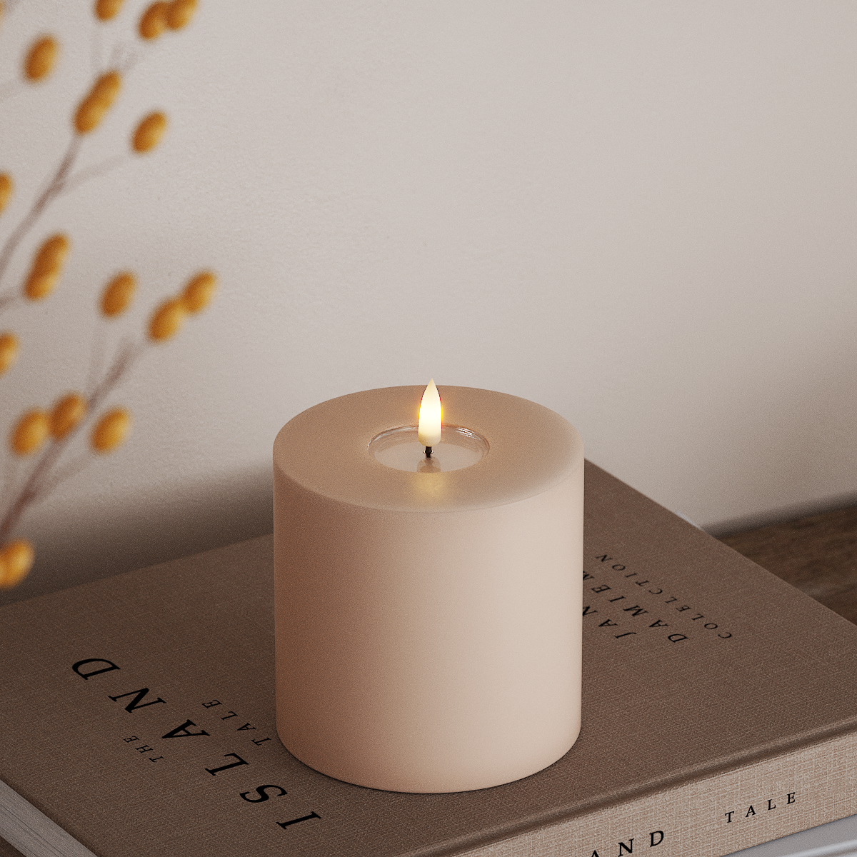 Deluxe Homeart LED Blokklys Ø 10 x 10 cm Rose LED blokklys 3