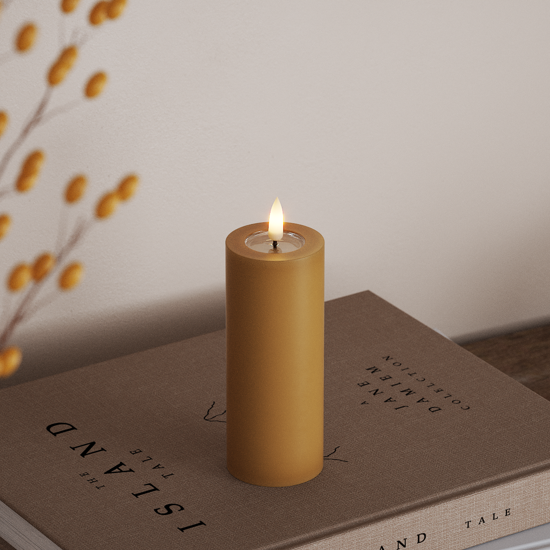 Deluxe Homeart LED Bloklys Ø 5 x 12,5 cm Karry LED bloklys 4