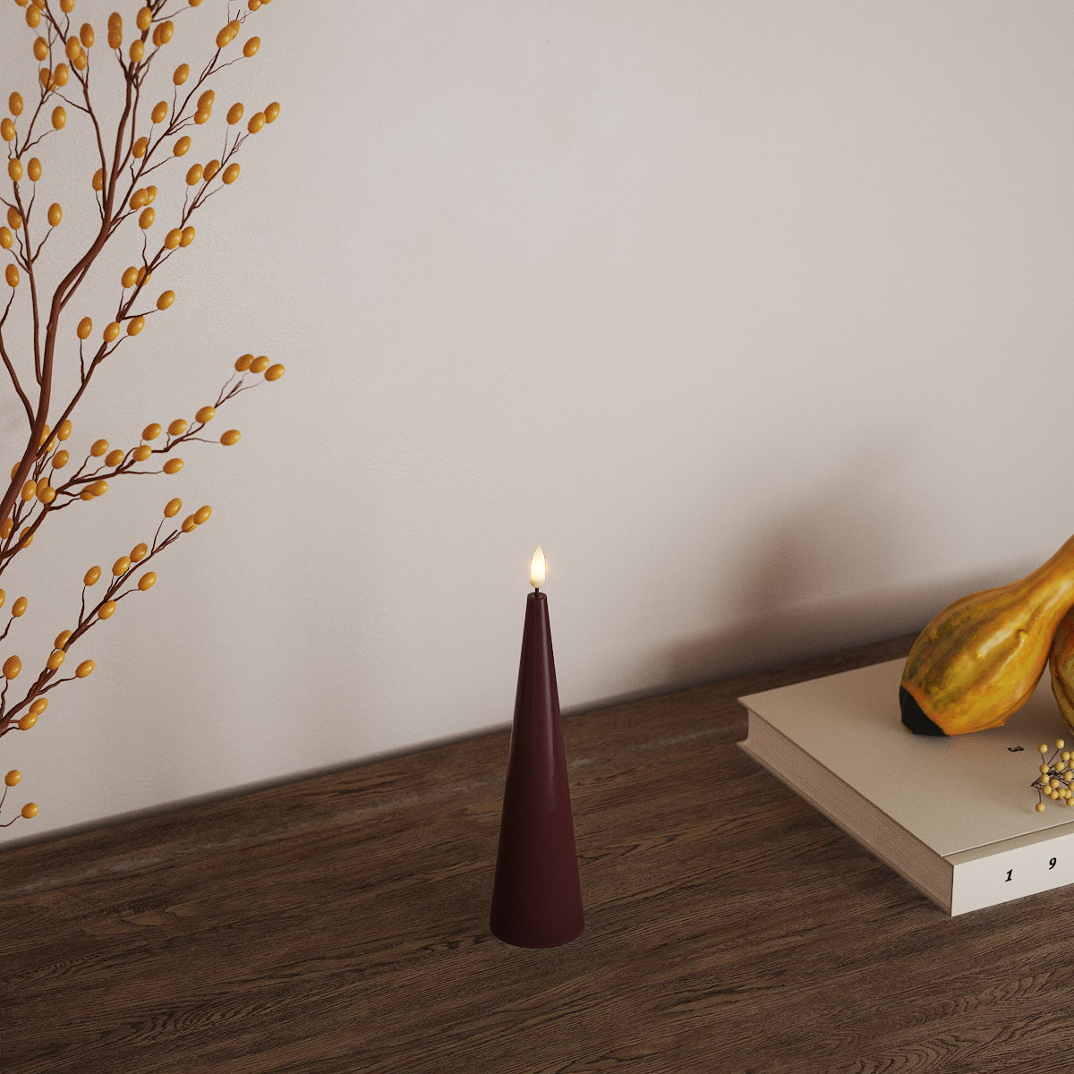 Deluxe Homeart Φωτιστικό κώνου D 5 x Υ 20 cm Μπορντό Κώνος LED 3