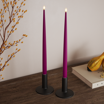 Deluxe Homeart LED Kertelys med Lak, 2 stk 38 cm Violet LED kertelys 3