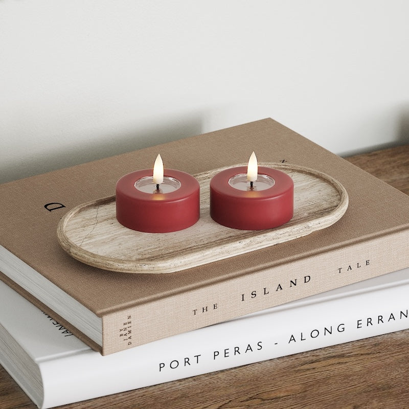 Deluxe Homeart LED Jumbo telys 2 stk. (Stor) Krem