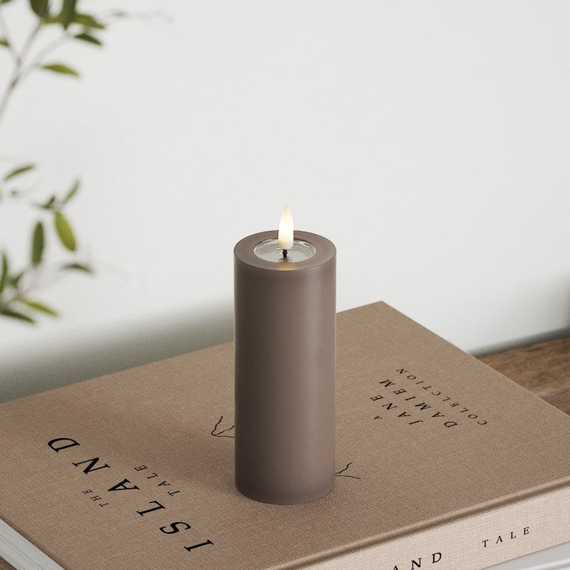 Deluxe Homeart LED Blockljus Ø 5 x 12,5 cm Mocca