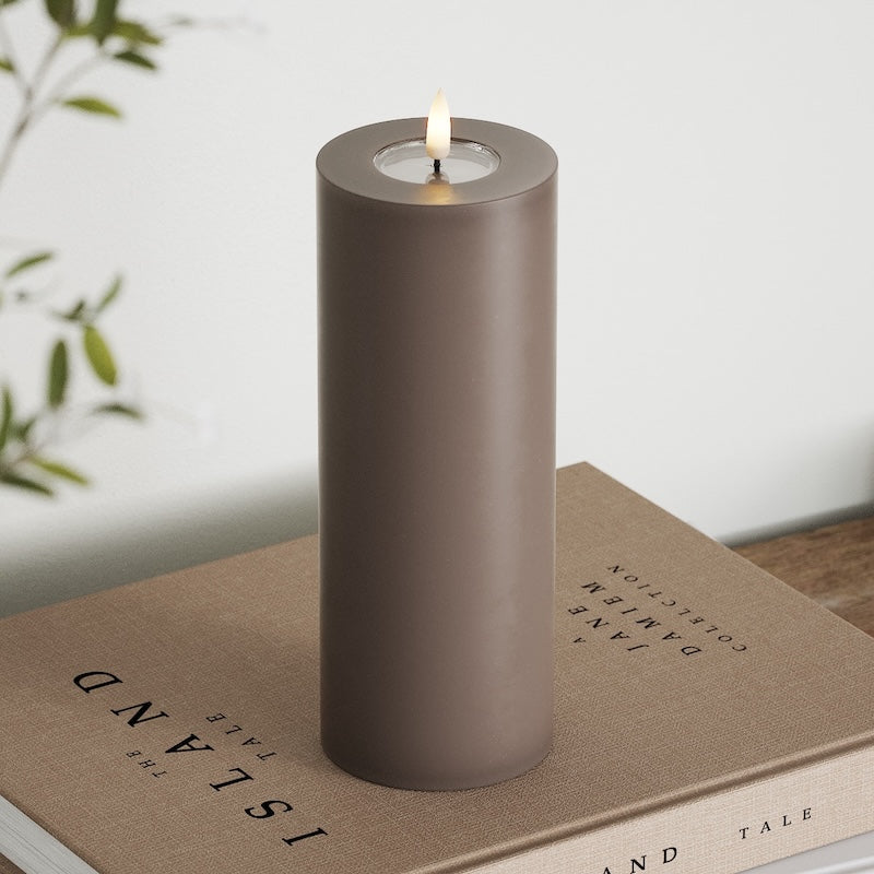 Deluxe Homeart LED blokové světlo Ø 7,5 x 20 cm Mokka