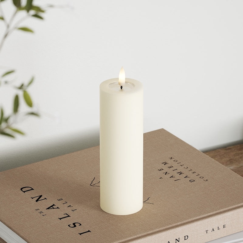 Deluxe Homeart Φωτιστικό μπλοκ LED Ø 5 x 15 cm Κρεμ