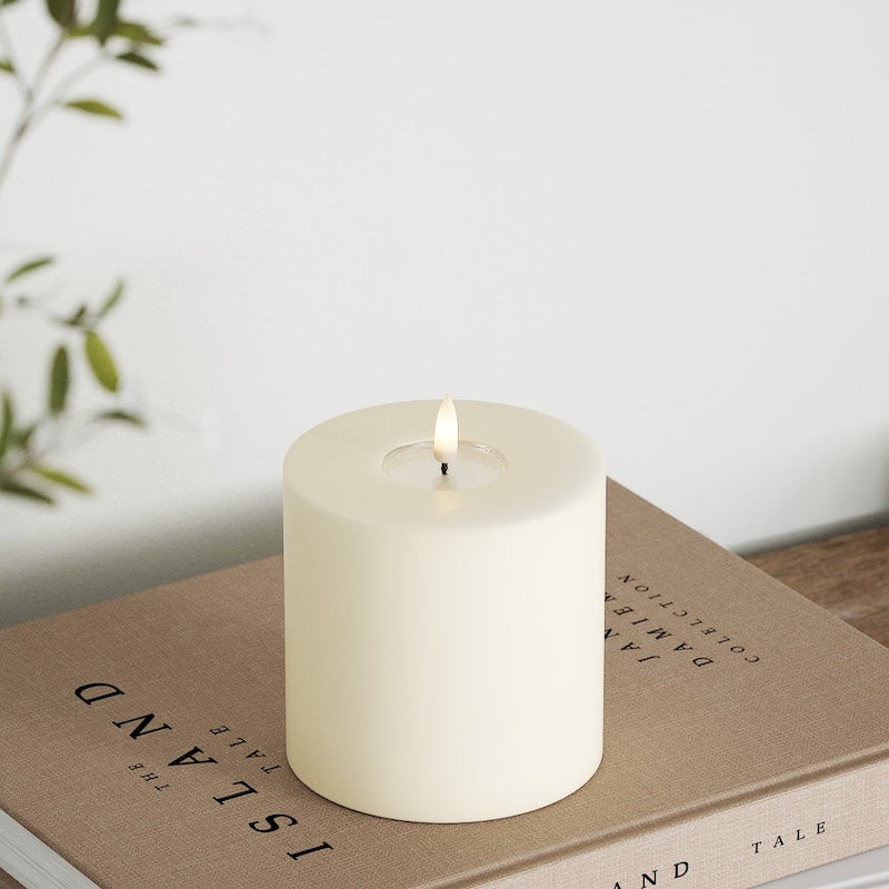 Deluxe Homeart LED Blokklys Ø 10 x 10 cm Krem