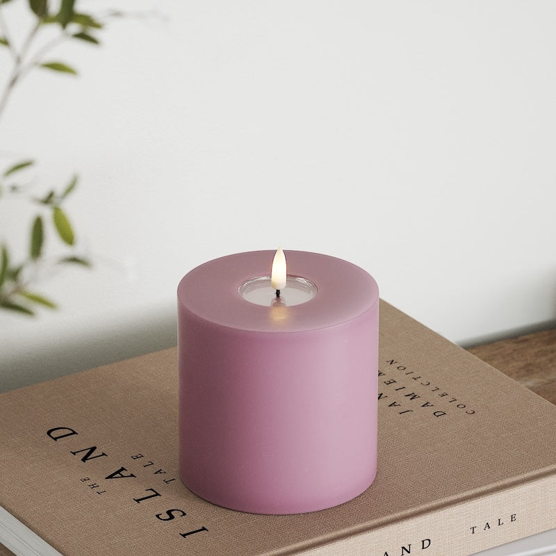 Deluxe Homeart LED Blockljus Ø 10 x 10 cm Ljuslila