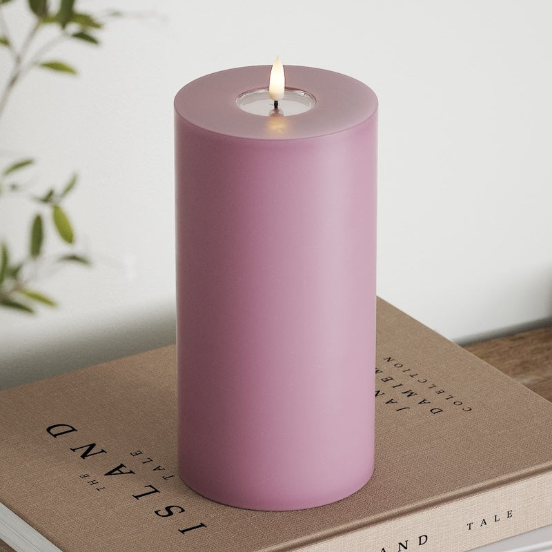 Deluxe Homeart LED Blockljus Ø 10 x 20 cm Ljuslila