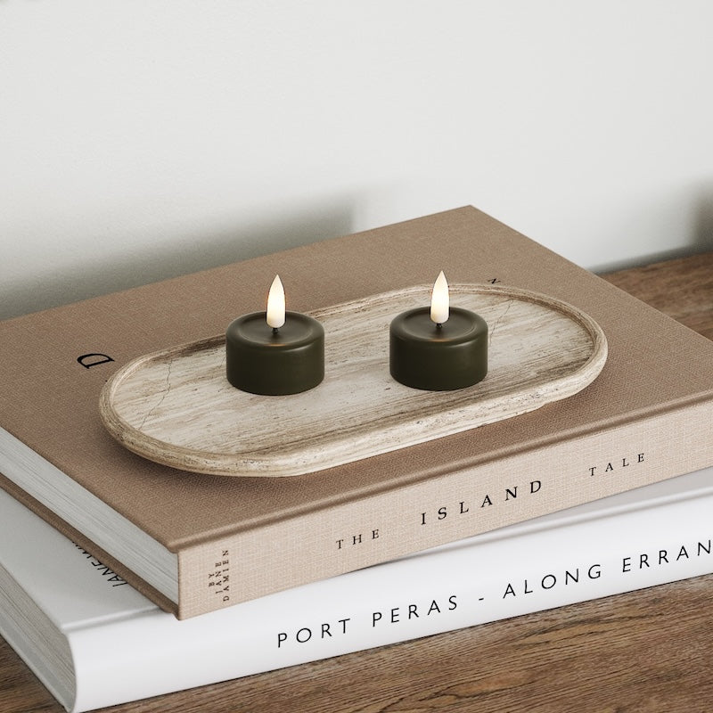 Deluxe Homeart LED Värmeljus 2 stycken Mörkgrön