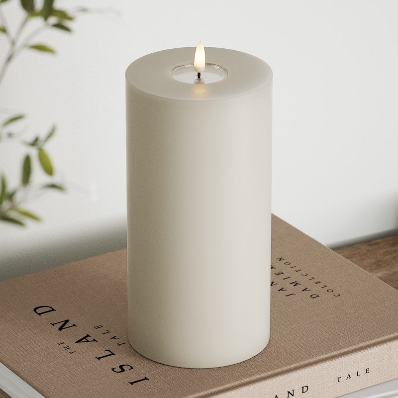 Deluxe Homeart Φωτιστικό μπλοκ LED Ø 10 x 20 cm Άμμος