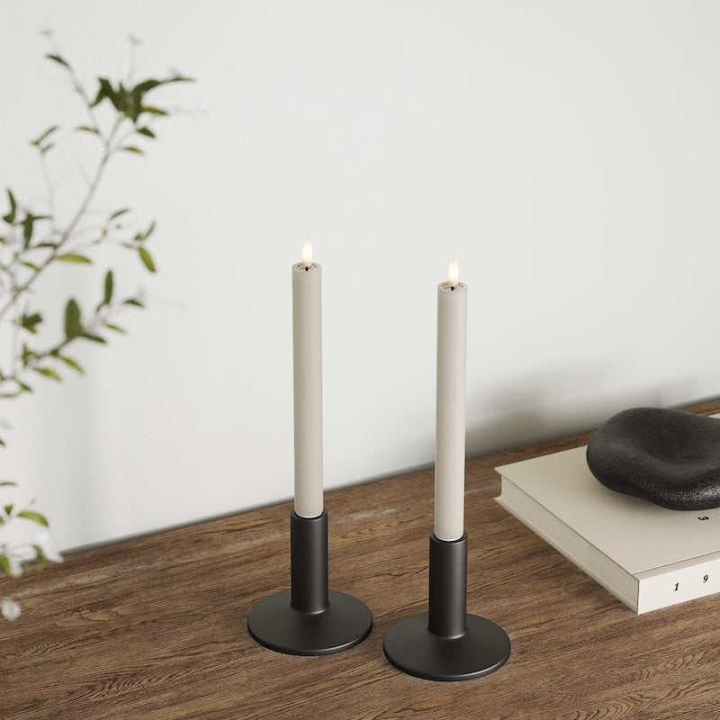 Deluxe Homeart LEDs Vela fina 2 peças, Ø 2 x 24 cm Areia