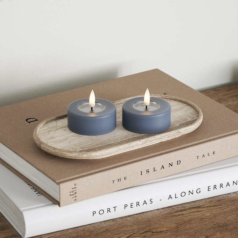 Deluxe Homeart LED Jumbo Fyrfadslys 2 stk. (Store) Isblå