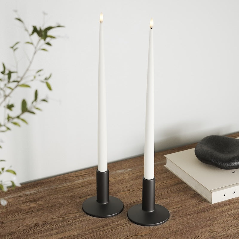 Deluxe Homeart LED světlo na svíčku s lakem, 2 ks 38 cm Bílá LED světlo na svíčku 2