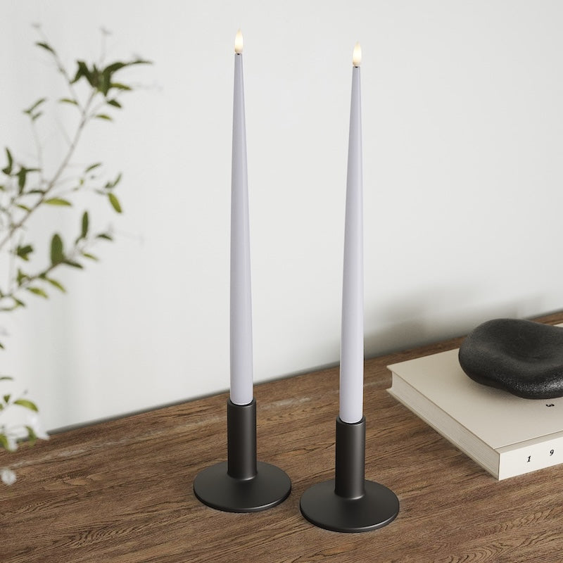 Deluxe Homeart LED světlo na svíčku s lakem, 2 ks 38 cm Zaprášená modrá LED světlo na svíčku 2