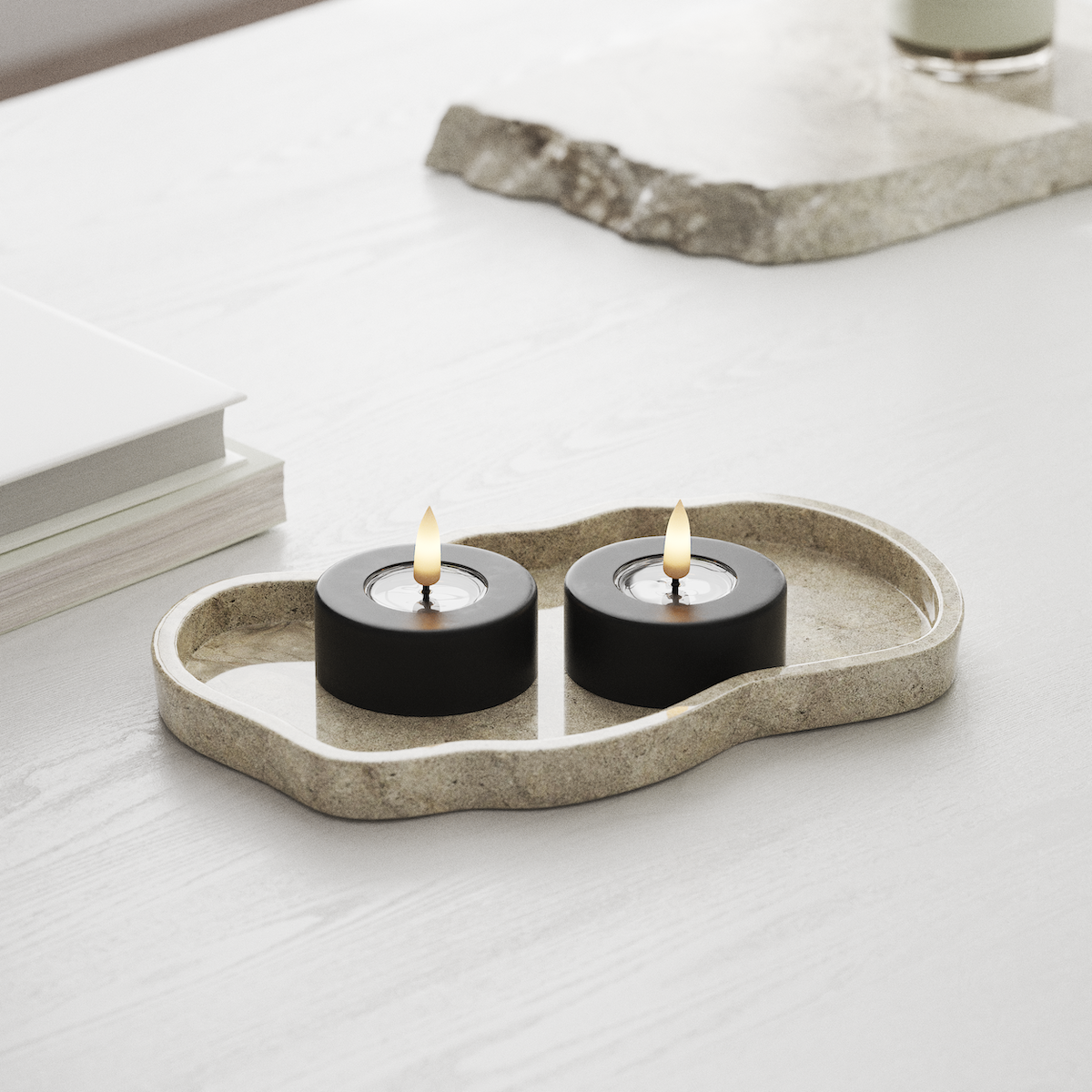 Deluxe Homeart LED Jumbo teeküünlad 2 tk. Suur Must LED jumbo teevalgusti 1