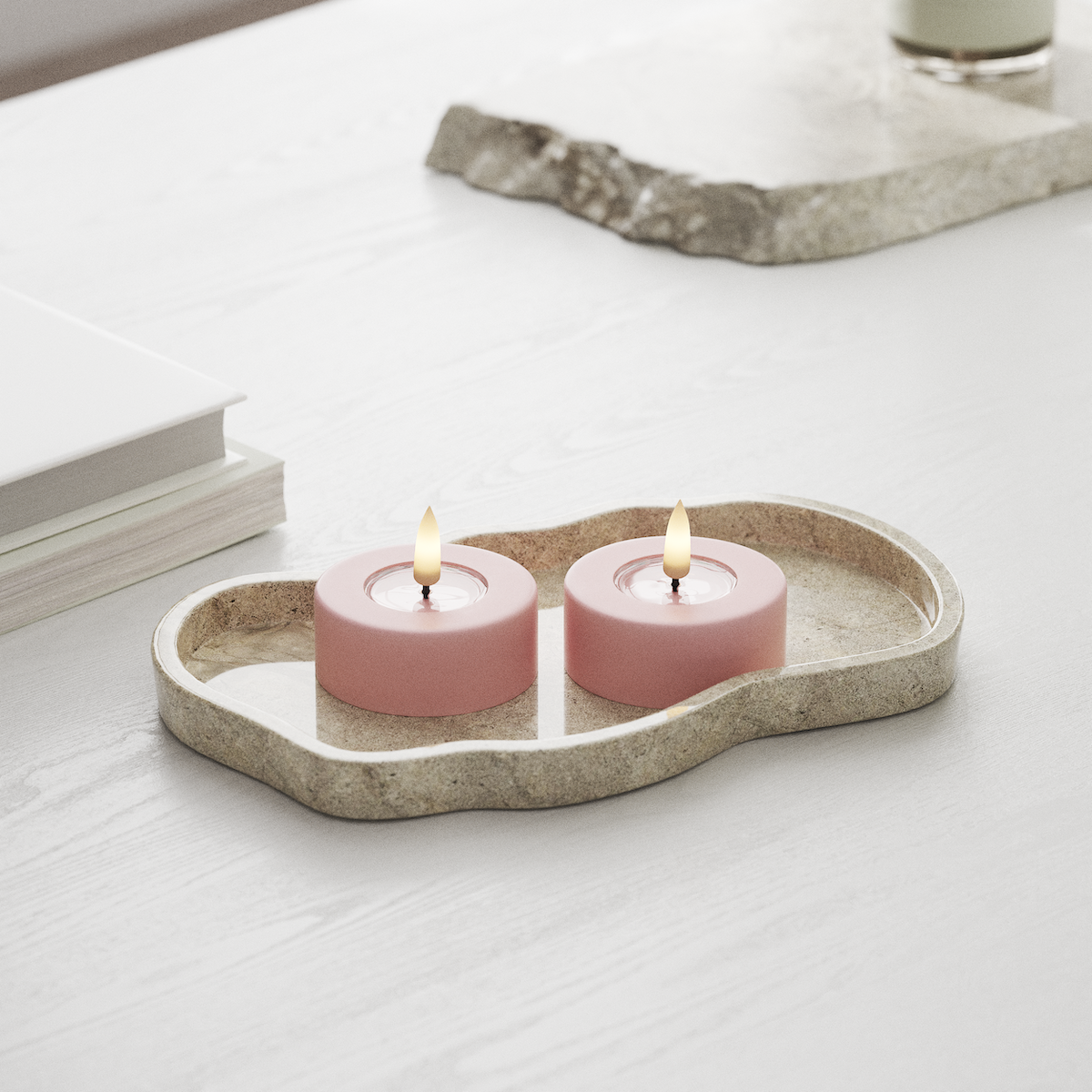 Deluxe Homeart Ρεσώ LED Jumbo 2 τεμ. Μεγάλο Ανοιχτό ροζ Φωτάκι τσαγιού LED jumbo 1