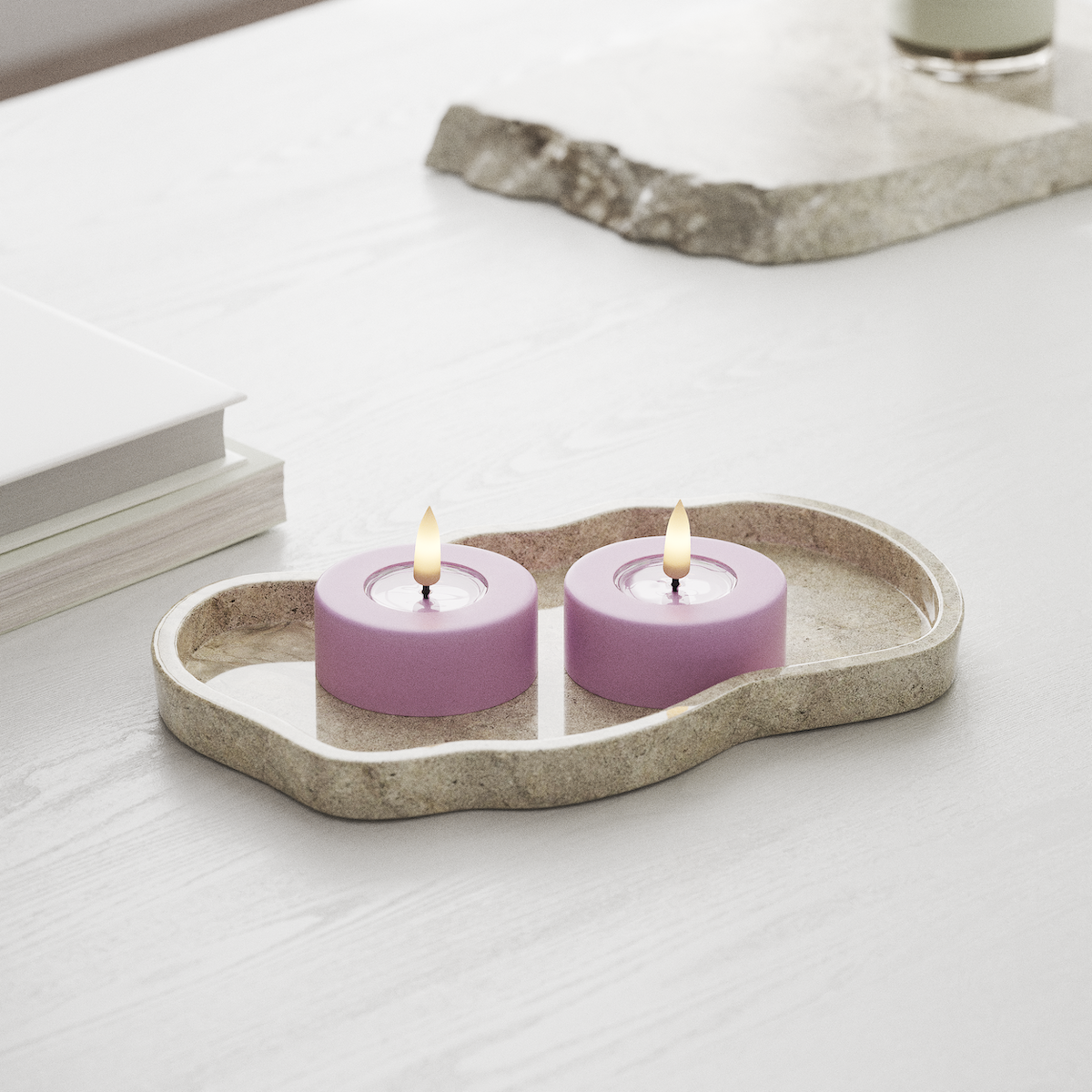 Deluxe Homeart LED Jumbo Fyrfadslys 2 stk. Store Lavendel LED jumbo fyrfadslys 1