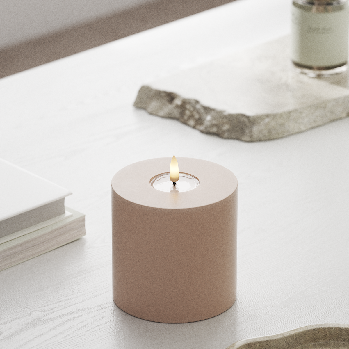 Deluxe Homeart LED Blokklys Ø 10 x 10 cm Rose LED blokklys 1