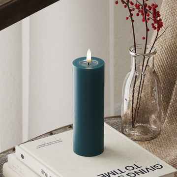 Deluxe Homeart Φωτιστικό μπλοκ LED Ø 5 x 15 cm Πετρόλ Φως μπλοκ LED 4