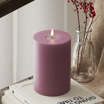 Deluxe Homeart Φωτιστικό μπλοκ LED Ø 10 x 15 cm Ανοιχτό μωβ Φως μπλοκ LED 4