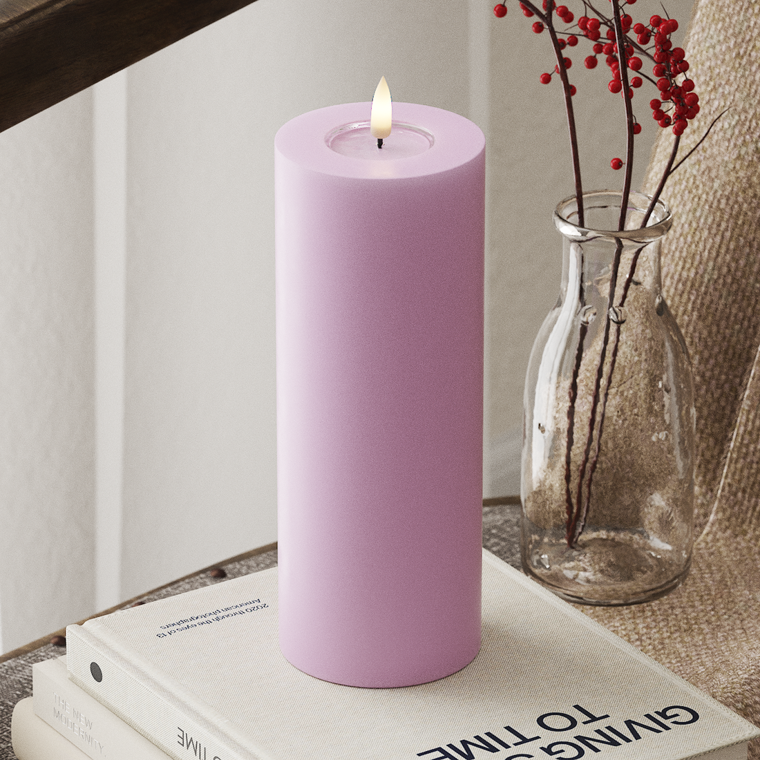 Deluxe Homeart LED blokové světlo Ø 7,5 x 20 cm Levandulová LED blokové světlo 4