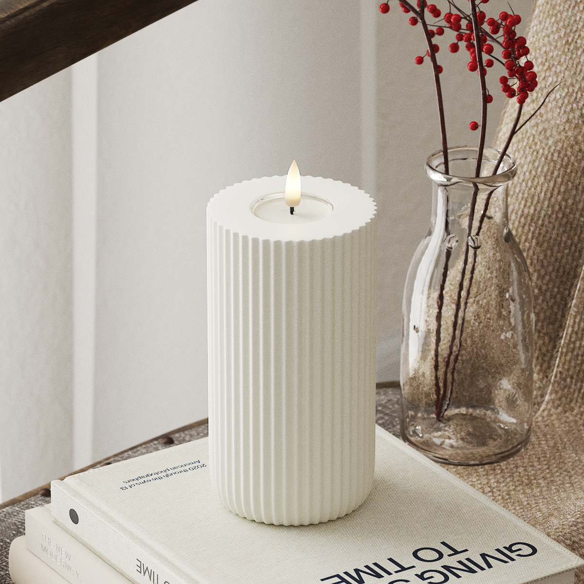 Deluxe Homeart Solid Stripe LED blokové světlo Ø 8 X 15 cm Bílá Tvar LED 4