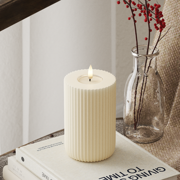 Deluxe Homeart Solid Stripe LED Block Light Ø 8 X 12,5 cm Κρεμ Σχήμα LED 4