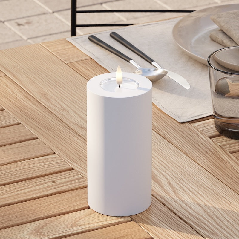 Deluxe Homeart Φωτιστικό μπλοκ LED εξωτερικού χώρου Ø 7,5 x 15 cm Λευκό